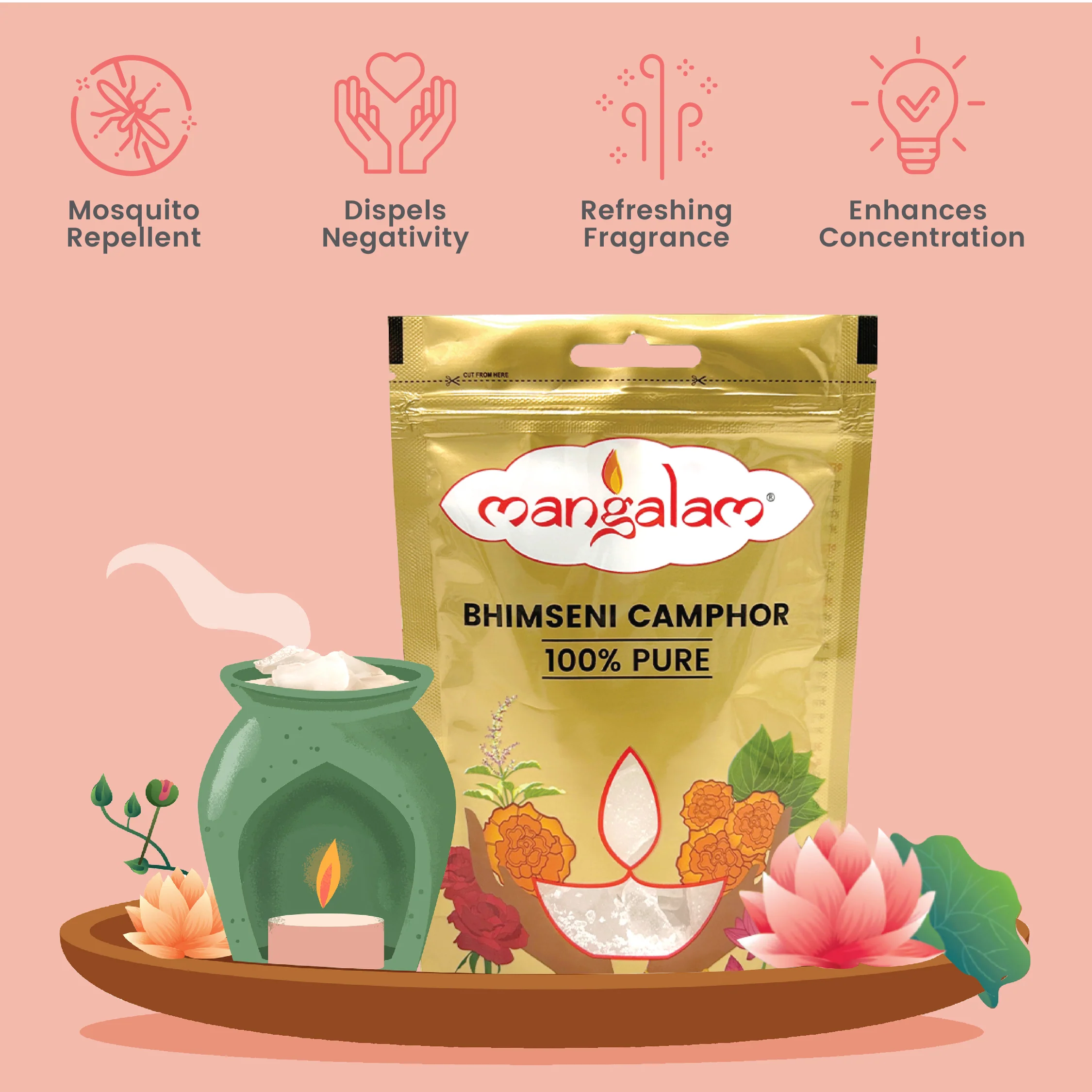 Bhimseni Camphor Pouch - 250g - Image 4